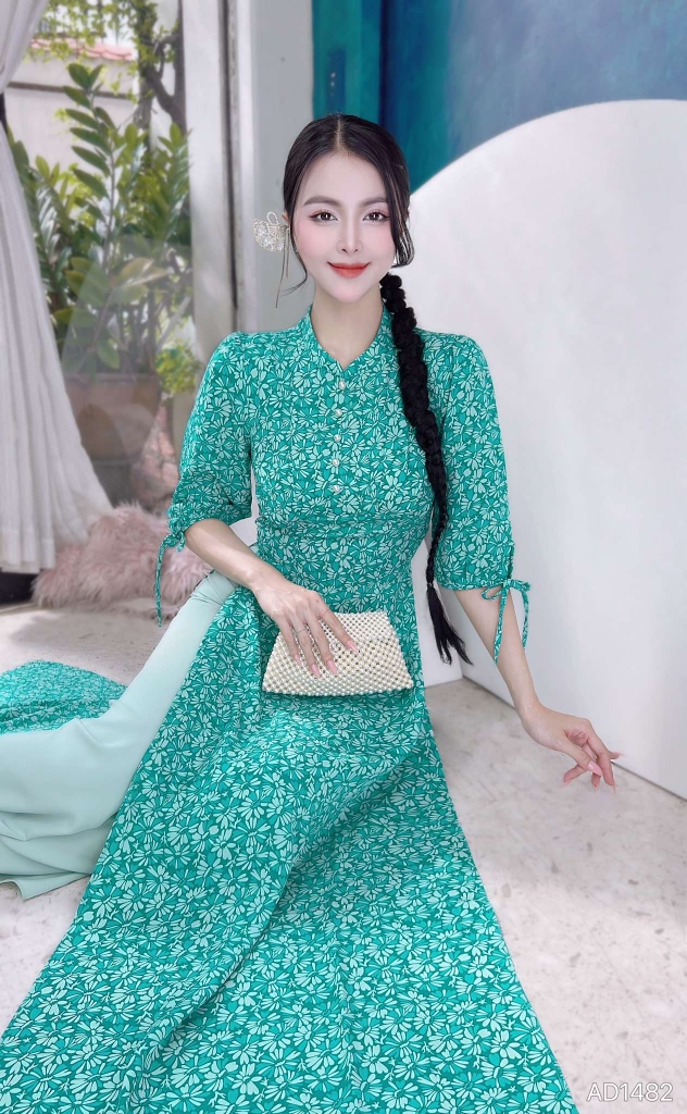 Áo Dài Mango Vân Vảy Sò AD1482 (áo lẻ)