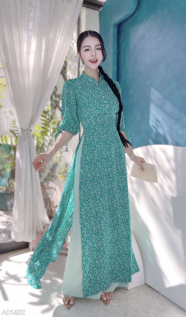 Áo Dài Mango Vân Vảy Sò AD1482 (áo lẻ)