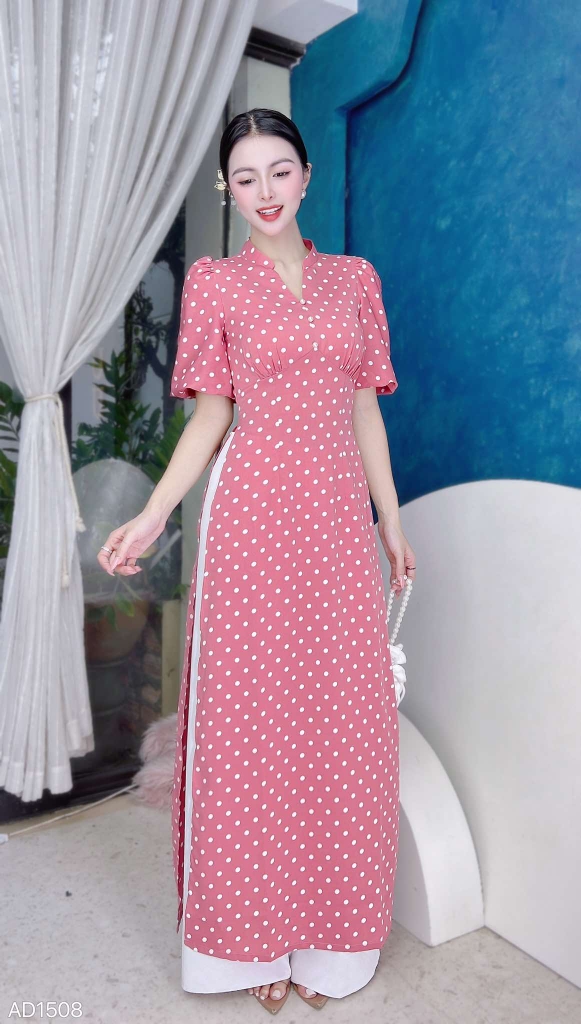 Áo Dài Cổ Kim Cương Bi AD1508 (áo lẻ)