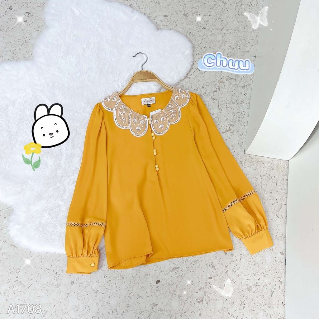 Áo Sơ Mi Cổ Búp Sen A1708