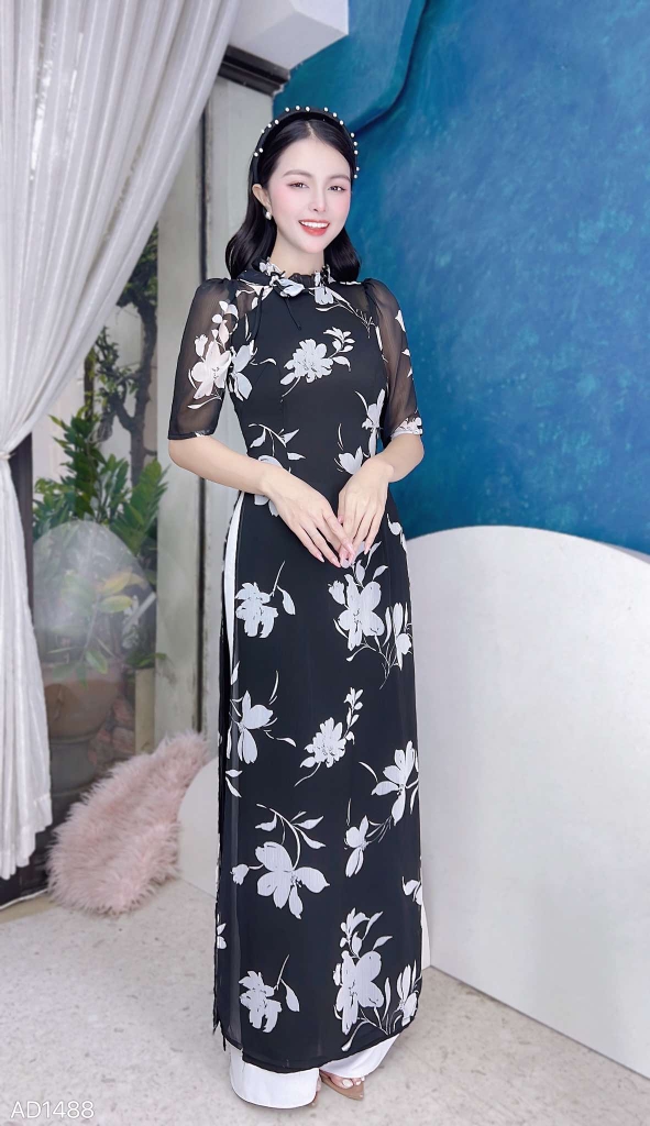 Áo Dài Nơ Vuông Thanh Nhã 4T AD1488 (áo lẻ)