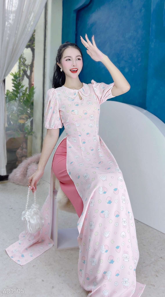 Áo Dài Tai Cáo Hồ Ly AD1505 (áo lẻ)