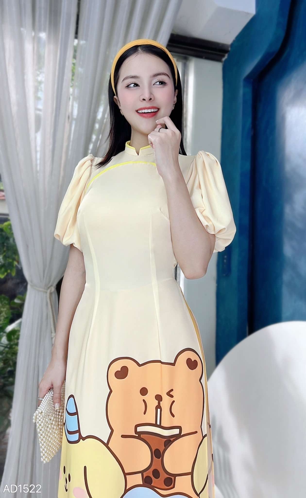 Áo Dài Thú Trà Sữa AD1522 (áo lẻ)