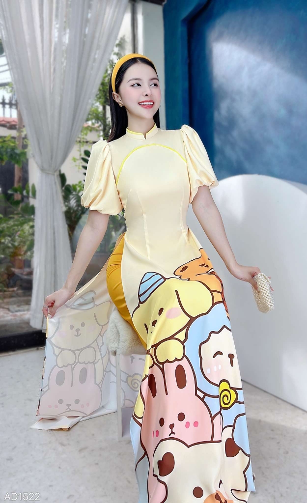 Áo Dài Thú Trà Sữa AD1522 (áo lẻ)