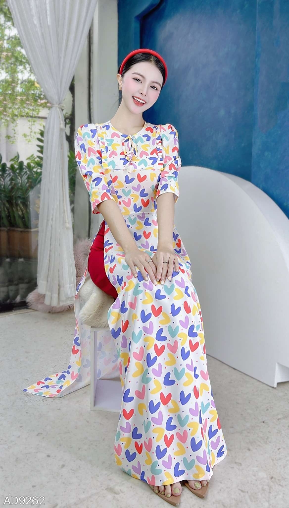 Áo Dài Nơ Nụ Bông AD9262
