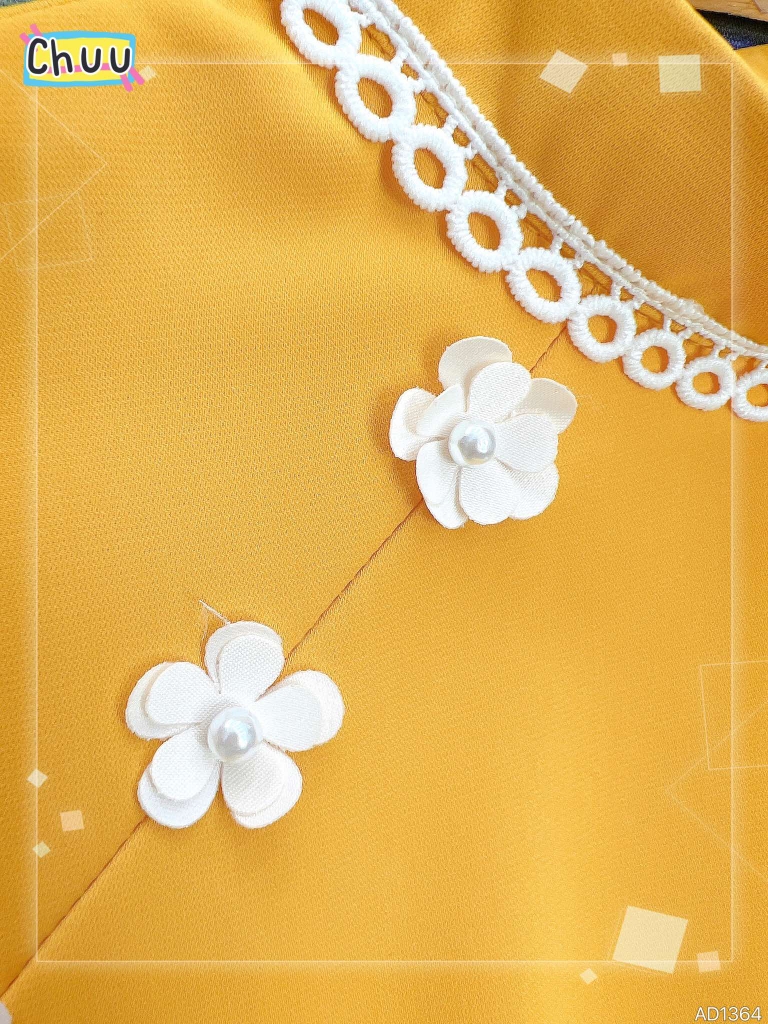 Áo Dài Mango Hoa Dừa AD1365 (áo lẻ)