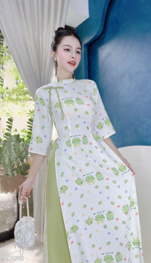 Áo Dài Cổ Bánh Dừa AD1319 (áo lẻ)