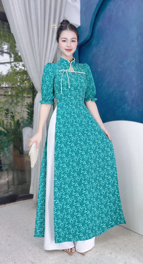 Áo Dài Tam Giác Ngọc Trai AD1518 (áo lẻ)
