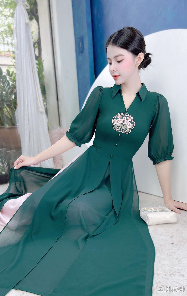 Áo Dài Tứ Thân Mẫu Đơn 4T AD1539 (áo lẻ)