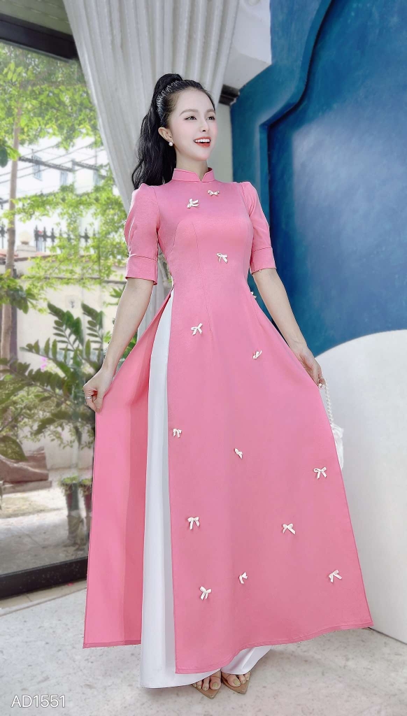 Áo Dài Nhiều Nơ Baby AD1551 (áo lẻ)