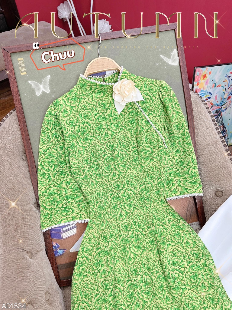 Áo Dài Mango Cổ Ngọc Lệch AD1534 (áo lẻ)