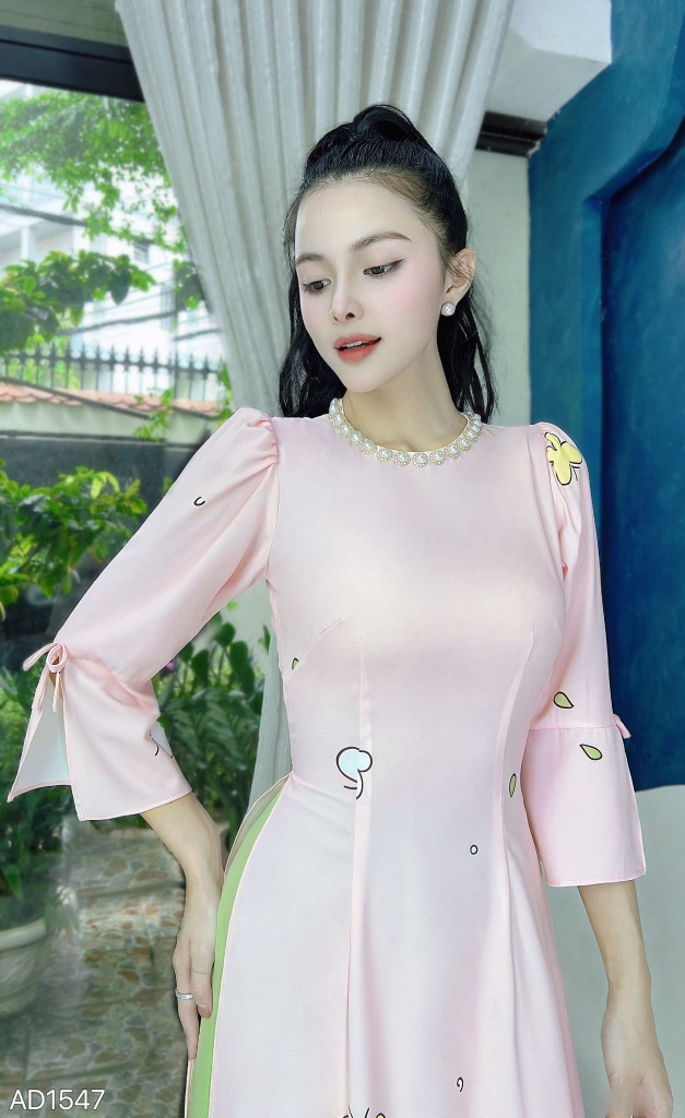 Áo Dài Linh Lan Và Gấu AD1547 (áo lẻ)