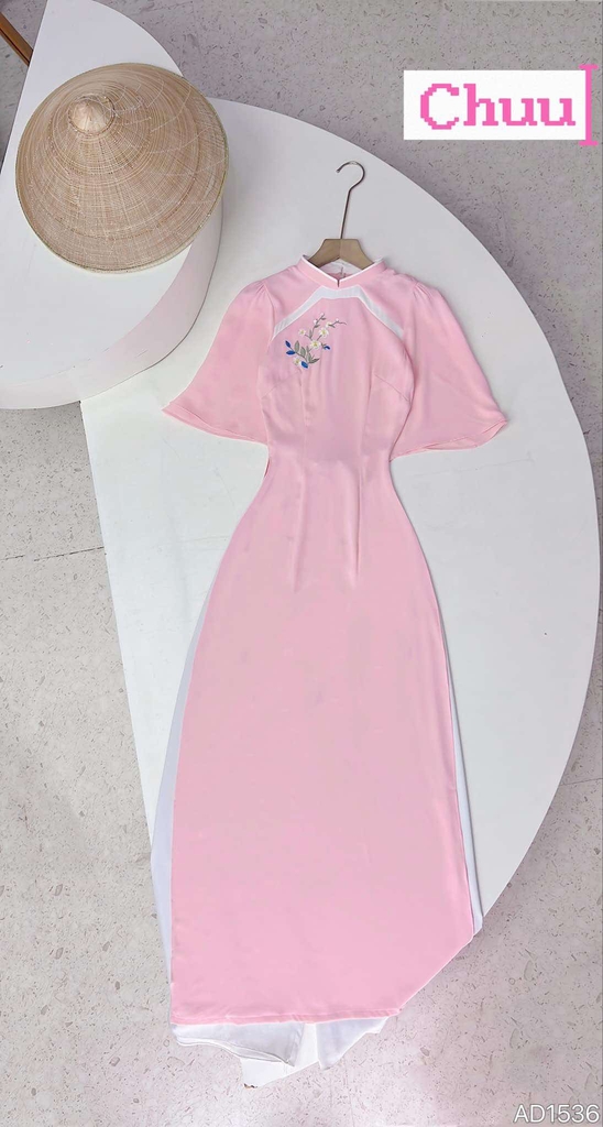 Áo Dài Thêu Hoa Đông Hầu AD1536 (áo lẻ)