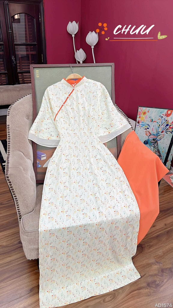 Áo Dài Cửa Tay Nối Tơ AD1574 (áo lẻ)