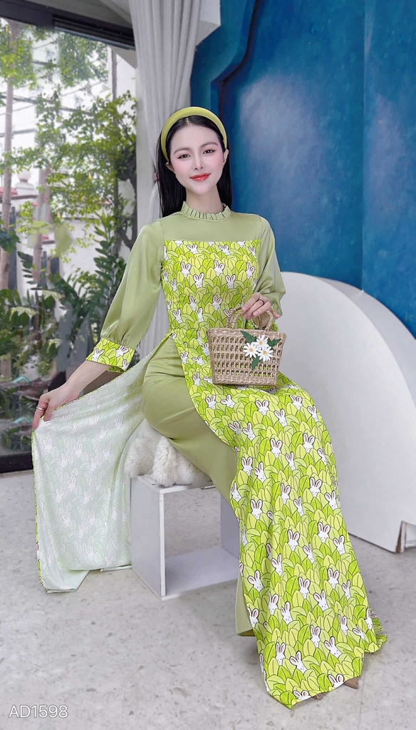 Áo Dài Cổ Li Gấu Thỏ AD1598 (áo lẻ)