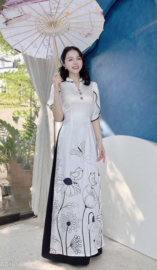 Áo Dài Họa Mi AD1558 (áo lẻ)