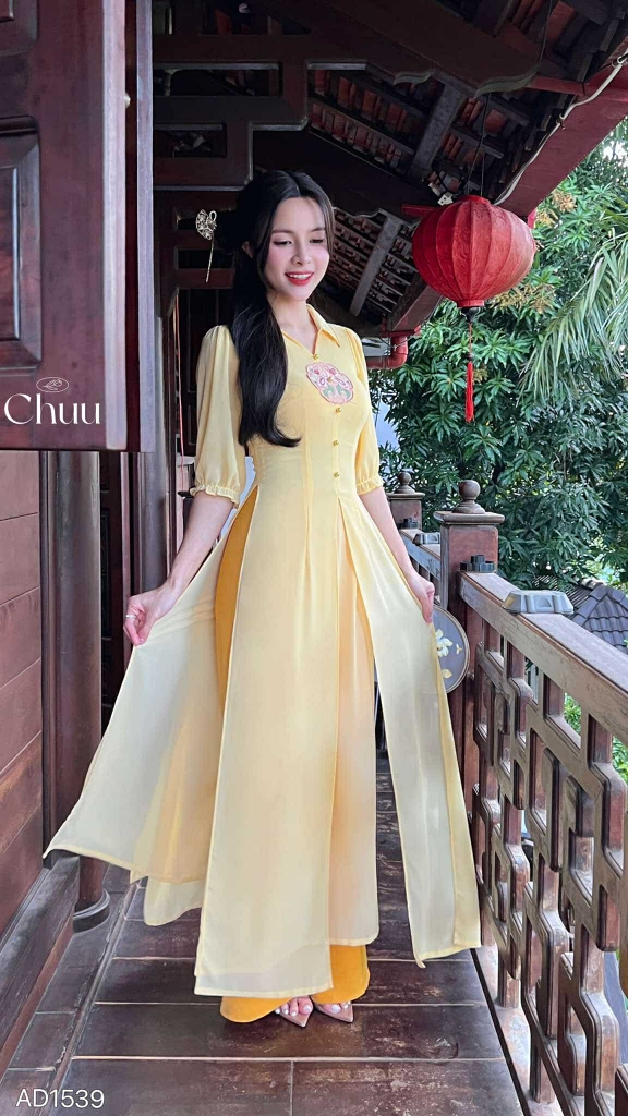 Áo Dài Tứ Thân Mẫu Đơn 4T AD1539 (áo lẻ)