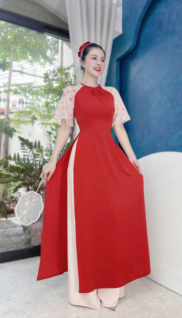 Áo Dài Nơ Chie AD1589 (áo lẻ)