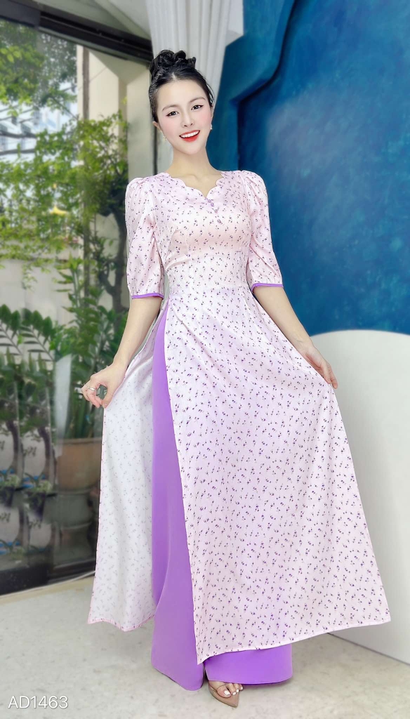 Áo Dài Cổ Sóng Valley AD1463 (áo lẻ)