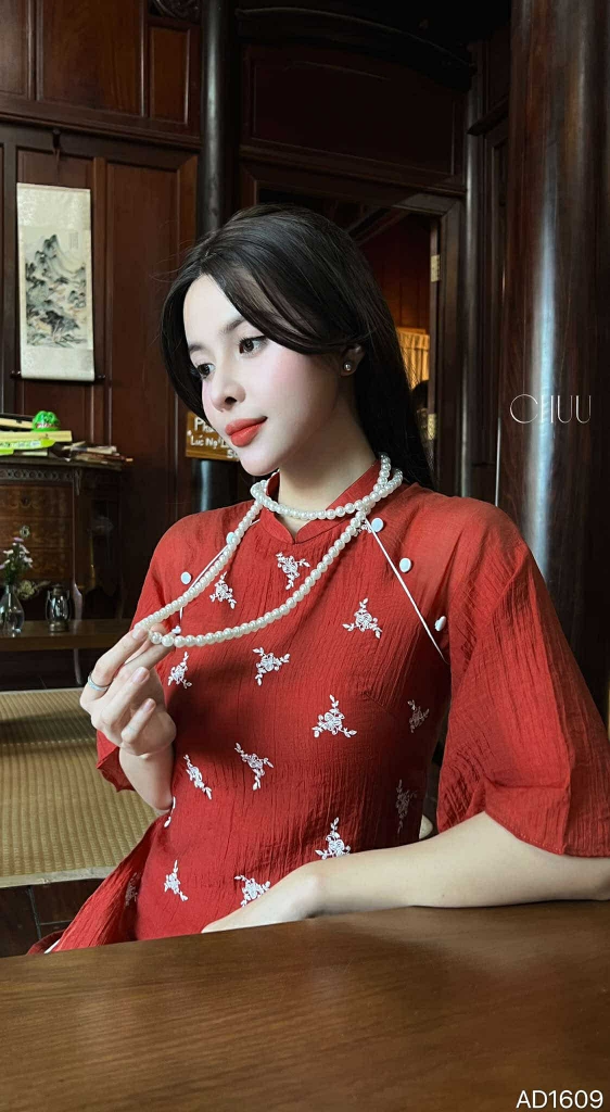 Áo Dài Suông Tơ Gãy 125cm 4T AD1609 (áo lẻ)