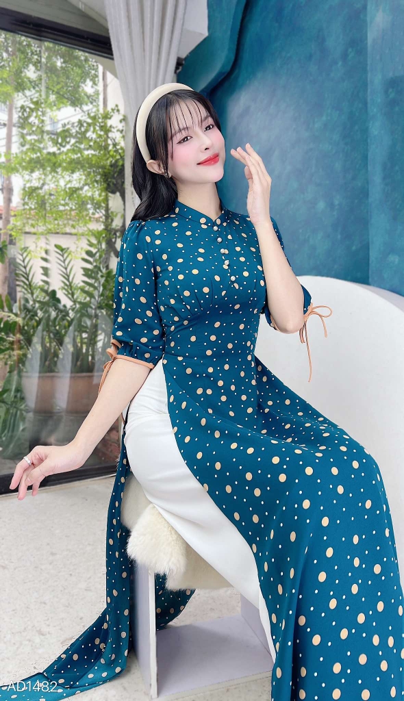 Áo Dài Mango Vân Vảy Sò AD1482 (áo lẻ)