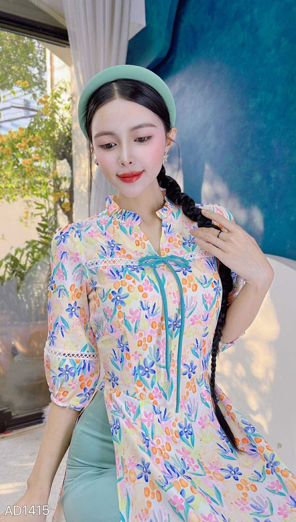 Áo Dài Cổ YY Ren AD1415 (áo lẻ)