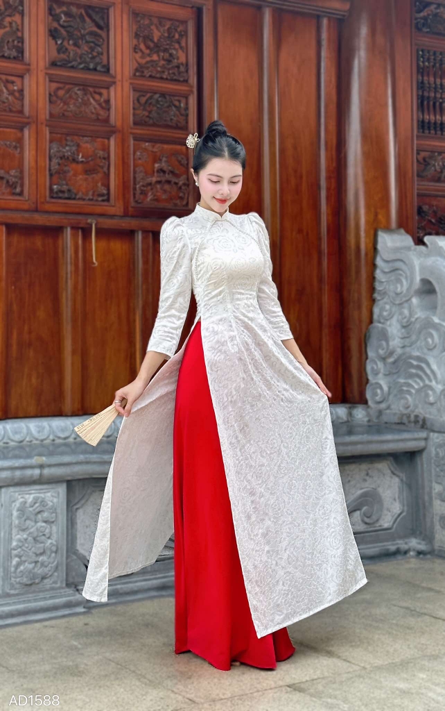 Áo Dài Saphia Vân Nổi AD1588 (áo lẻ)