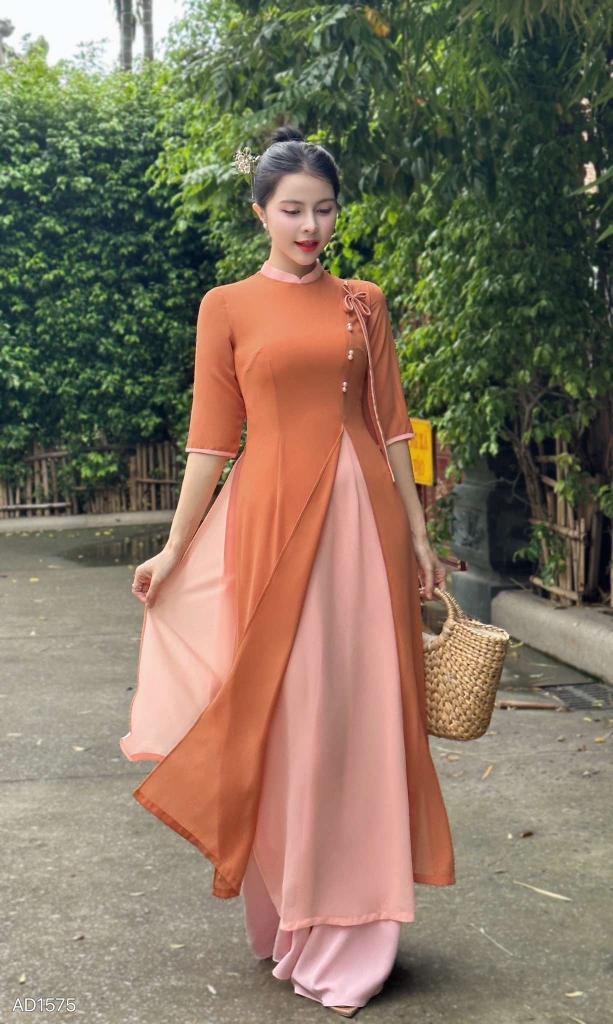 Áo Dài Chiffon 4T Ngọc Đôi 130cm AD1575 (áo lẻ)