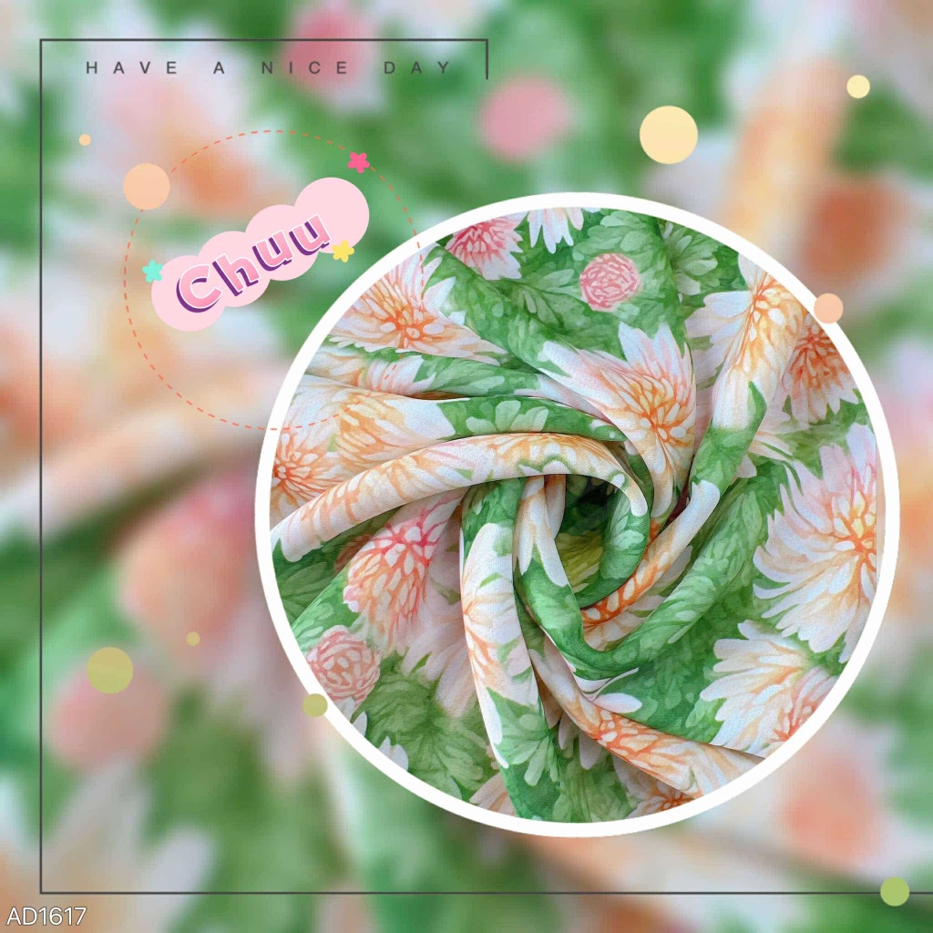 Áo Dài Pha Hoa Nhung AD1617 (áo lẻ) - Tuliup Cam