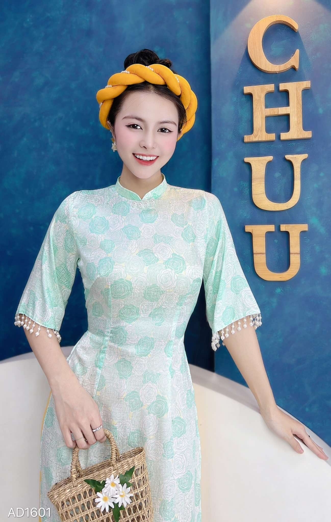 Áo Dài Hoa Hồng Thủy Tinh AD1601 (áo lẻ)