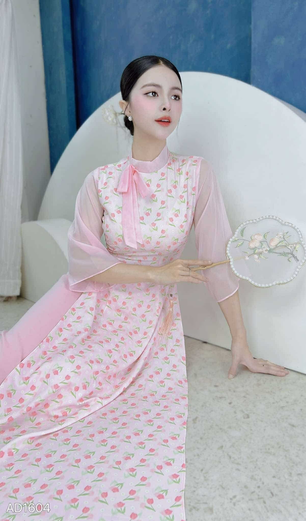 Áo Dài Cành Vàng Lá Ngọc AD1604 (áo lẻ)