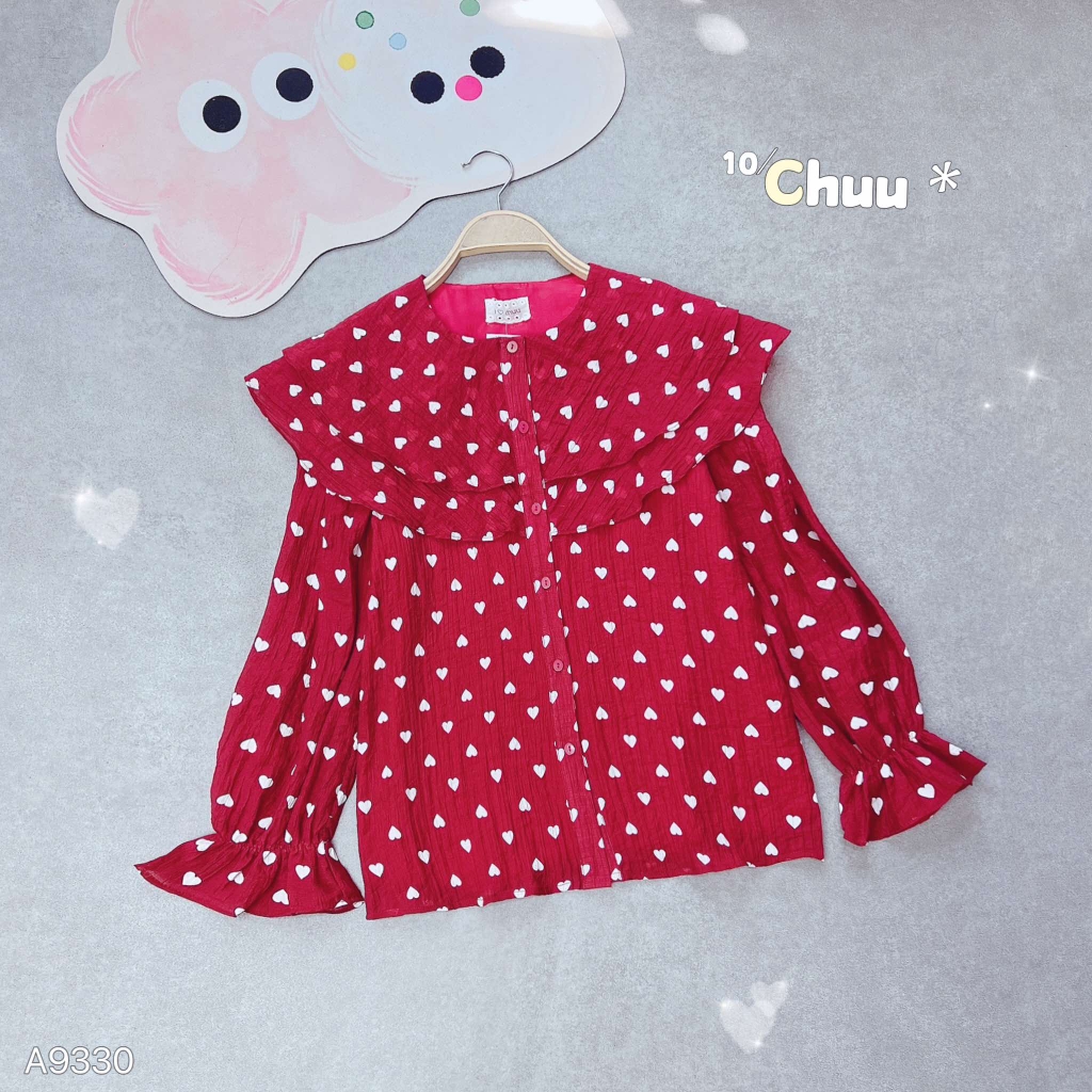 Áo Giấy Hoa Tim Bay A9330