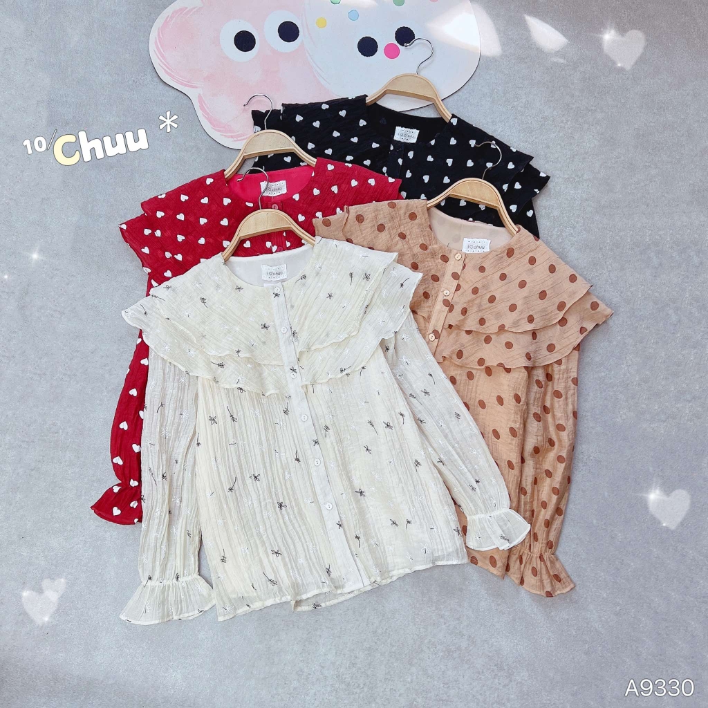 Áo Giấy Hoa Tim Bay A9330