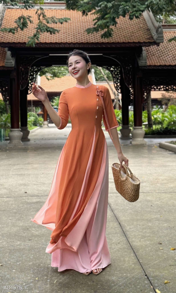 Áo Dài Chiffon 4T Ngọc Đôi 130cm AD1575 (áo lẻ)