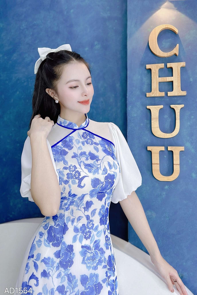 Áo Dài 4T Viền Tam Giác AD1554 (áo lẻ)