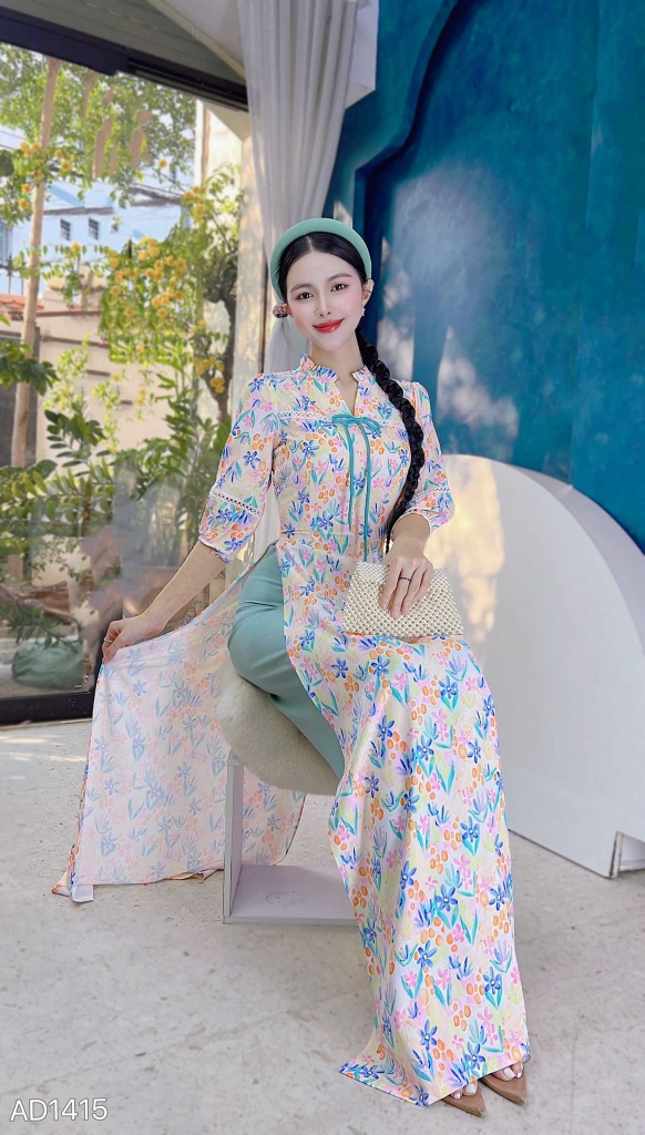 Áo Dài Cổ YY Ren AD1415 (áo lẻ)