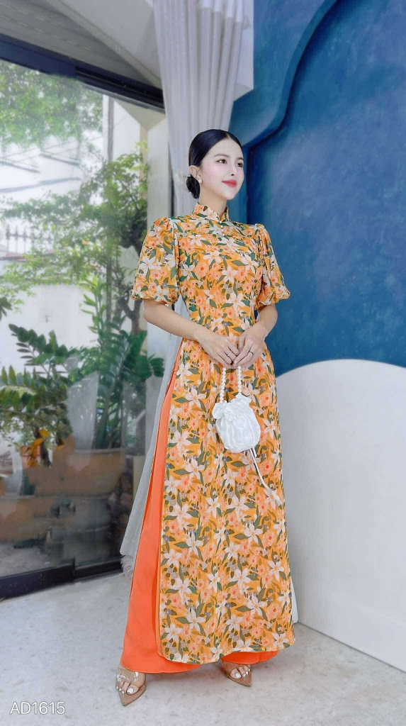 Áo Dài 4T Tay Bí Cổ Lượn AD1615 (áo lẻ)