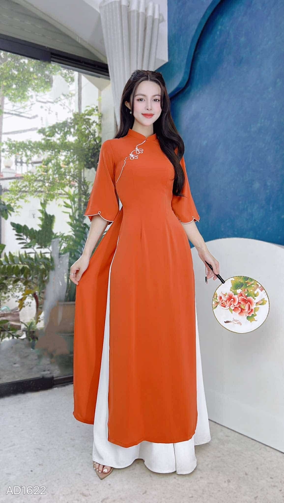 Áo Dài Bông Sen 3 Cánh AD1622 (áo lẻ)