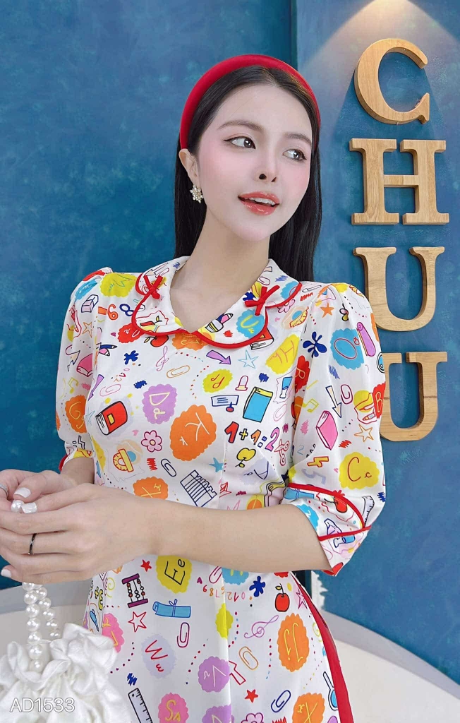 Áo Dài Cổ Trái Bầu AD1533 (áo lẻ)