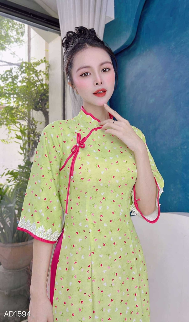 Áo Dài Cổ Sóng Thanh Hà AD1594 (áo lẻ)