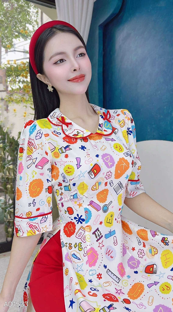 Áo Dài Cổ Trái Bầu AD1533 (áo lẻ)