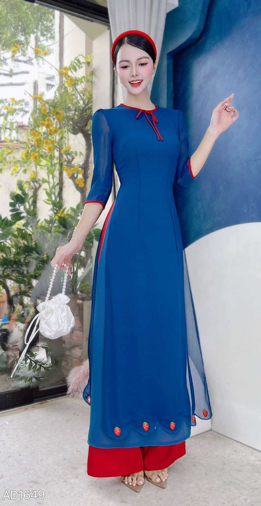 Áo Dài Dâu Đỏ Ngọt 127cm AD1649 (áo lẻ)