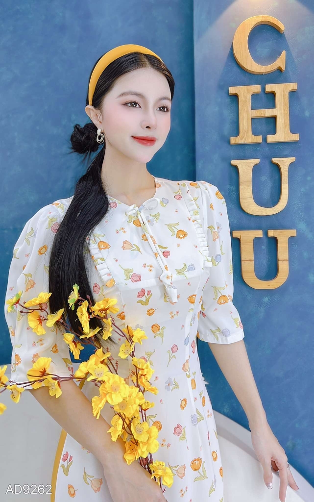 Áo Dài Nơ Nụ Bông AD9262