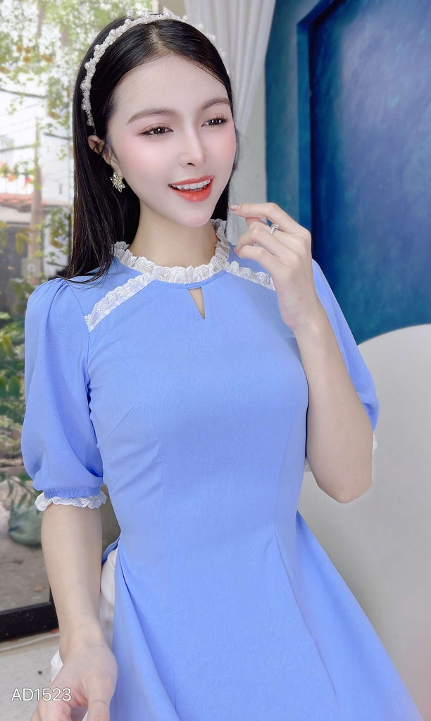 Áo Dài Tằm Ren Boi AD1523 (áo lẻ)