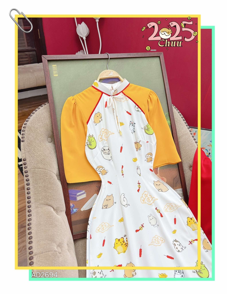 Áo Dài Con Giáp AD2694 (áo lẻ)