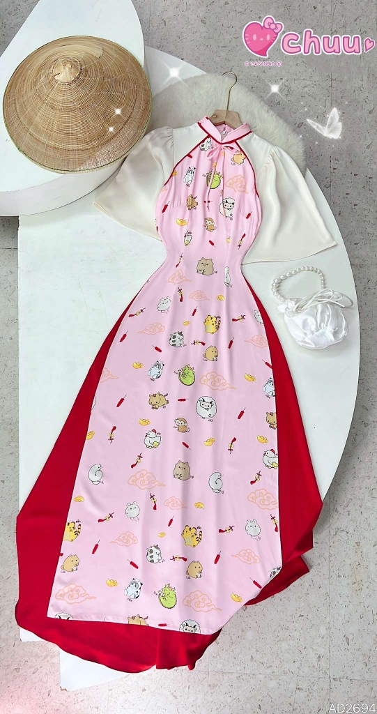 Áo Dài Con Giáp AD2694 (áo lẻ)
