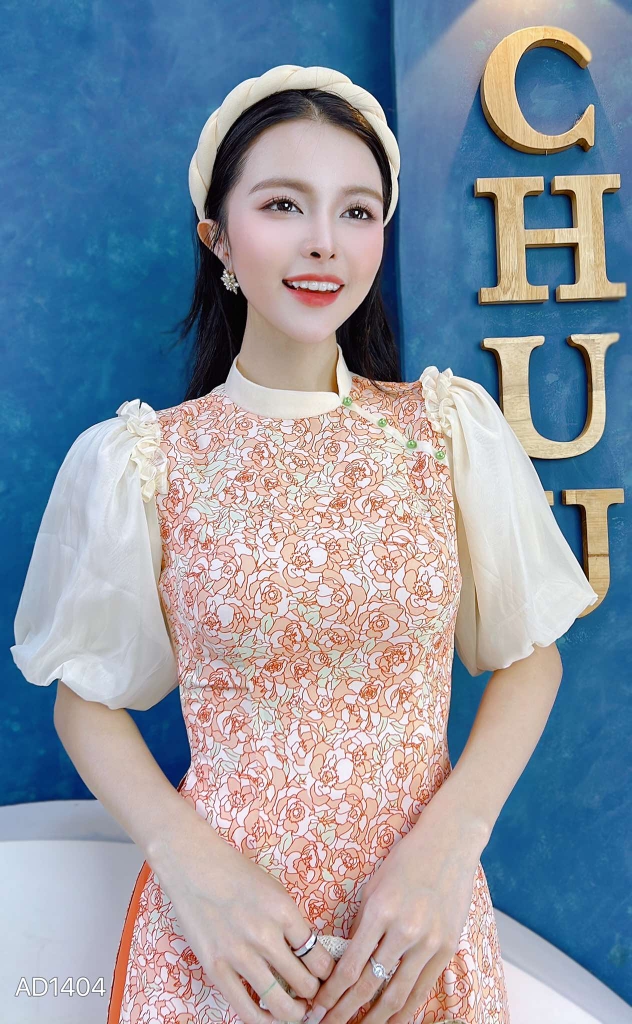 Áo Dài Cổ Xéo Bí Bo AD1404 (áo lẻ)