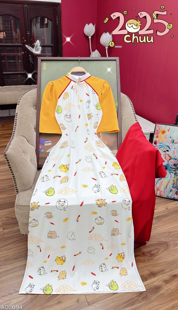 Áo Dài Con Giáp AD2694 (áo lẻ)