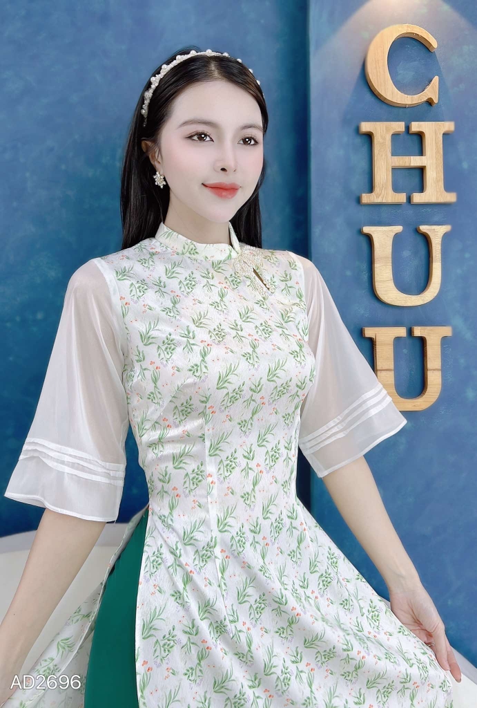 Áo Dài Tay Tơ 3 Li AD2696 (áo lẻ)