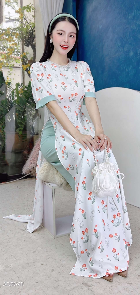 Áo Dài Cổ Kiềng Milan AD2698 (áo lẻ)
